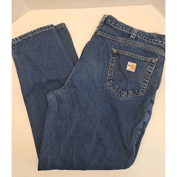 Carhartt Other - Carhartt FR FLAME RESISTANT Men's Blue denim work jeans 42x32